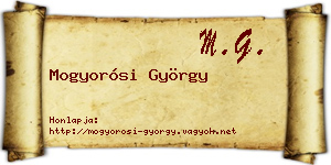 Mogyorósi György névjegykártya