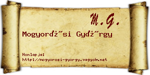 Mogyorósi György névjegykártya