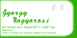 gyorgy mogyorosi business card